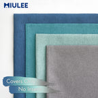 MIULEE Pack of 4 Decorative Outdoor Throw Pillow Covers Linen Waterproof Pillow Covers Summer Farmhouse Cushion Cases for Patio Garden Tent Balcony Couch Sofa 16x16 Inch Blue