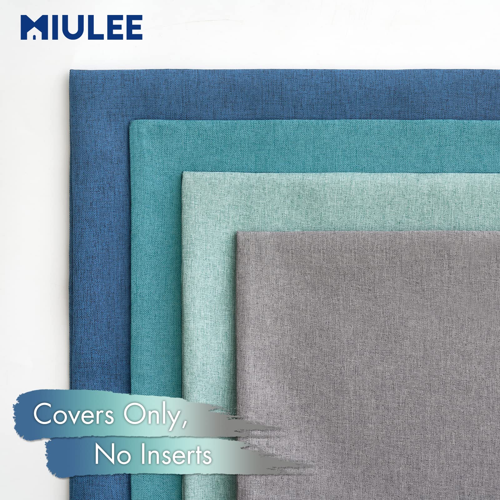 MIULEE Pack of 4 Decorative Outdoor Throw Pillow Covers Linen Waterproof Pillow Covers Summer Farmhouse Cushion Cases for Patio Garden Tent Balcony Couch Sofa 16x16 Inch Blue