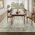 zesthome 5x7 Area Rugs - Ultra-Thin Washble Rug, Stain Resistant Anti Slip Backing Rugs for Living Room,Bedroom, Vintage Home Decor Area Rug (Beige/Brown,5'x7')