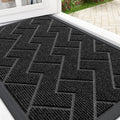 OLANLY Front Door Mat Outside 29.5x17, All-Season Absorbent Rubber Doormat