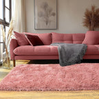 Quntue Runner Rugs for Bedroom 2x6 Rug Runners for Hallways Non Slip Soft Shag Bedside Rug, Fluffy Area Rug Throw Rugs for Living Room, Floor Carpet Runner for Nursery Kids Dorm, Blush