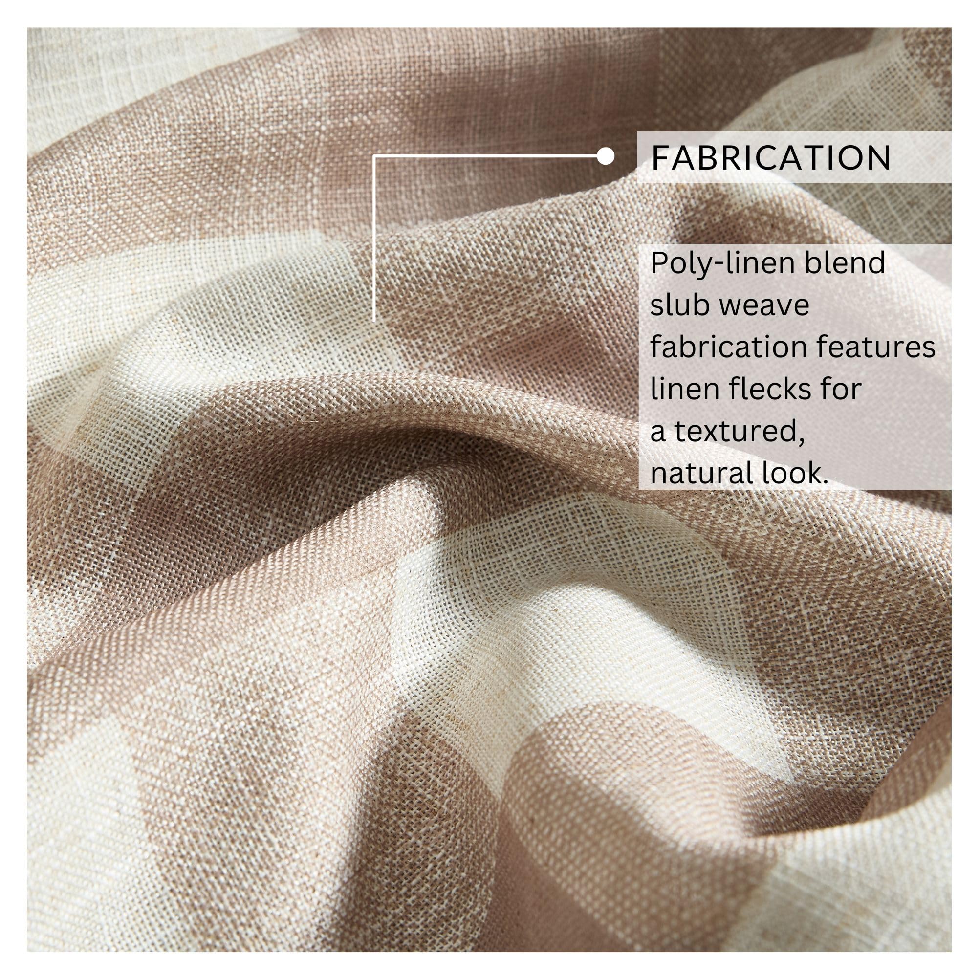 Threadmade Grainger Buffalo Check Blackout Window Curtain, Linen - 52" W x 84" L