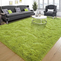 Tepook Fluffy Grass Green Rugs for Living Room Bedroom, 4x6 Soft Area Rug Moss Green Kids Girls Boys Rug, Indoor Plush Shaggy Non-Slip Carpet for Nursery Classroom Dorm Home Decor