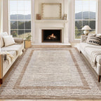 GarveeHome Modern Geometric Area Rug 4x6 Distressed Bordered Washable Non Slip Floor Carpet
