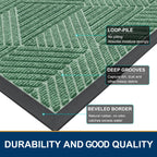 Smiry Front Door Mat Outside Entrance, Low Profile Rubber Doormat, 29.5x17