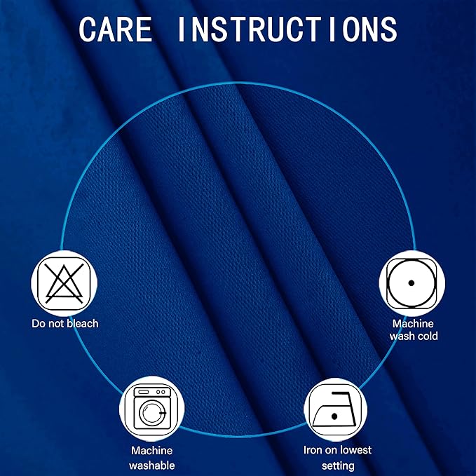 LEMOMO Blackout Curtains 42 x 63 inch/Royal Blue Curtains Set of 2 Panels/Thermal Insulated Room Darkening Bedroom Curtains