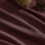 Nanspring Reddish Brown Linen Blend Light Filtering Back Tab Curtains 102 Inches Long, Semi Sheer Privacy Drapes for Living Room & Bedroom, 52x102 inch, 2 Panels