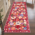 Babovid Red Hallway Runner Rug 2x6 for Bedroom Kitchen