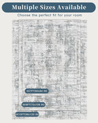 Madane 5x7 Area Rugs Washable Rug: Vintage Living Room Rug with Non-Slip Backing Low Pile Rugs Soft Indoor Floor Thin Carpet Non Shedding Carpets for Bedroom Dining Room Farmhouse Blue/Grey