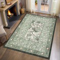 GarveeHome Provence Botanical Grove 4x6 Rug Sage Green Vintage Cottagecore Carpet 4 x 6 Area Rug for Bedroom Living Room Nursery Kitchen Entryway Indoor Mat