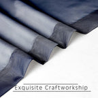 OWENIE Navy Blue Sheer Kitchen Valance for Windows Set of 2, Small Modern Rod Pocket Voile Valance Curtain Window Treatment Decor for Living Room Bathroom Cafe Laundry Basement, 42" W x 14" L