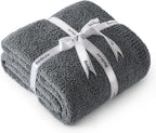 Bedsure Gentlesoft Cozy Knit Throw Blanket - Soft Fluffy Blanket for Couch, Bed, Sofa, Lightweight Warm All Season Plush Blankets, Mothers Day, Birthday Gifts for Women Men, Dark Grey, 50x60 Inches