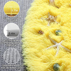 ONASAR Yellow Round Rugs 5ft for Bedroom Living Room, Fluffy Circle Area Rug for Kids Girls Boys Teen, Soft Plush Shaggy Carpet for Nursery Dorm Classroom Playroom Home Decor Aesthetic