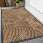 Smiry Front Door Mat Outside Entrance, Low Profile Rubber Doormat, 47x32