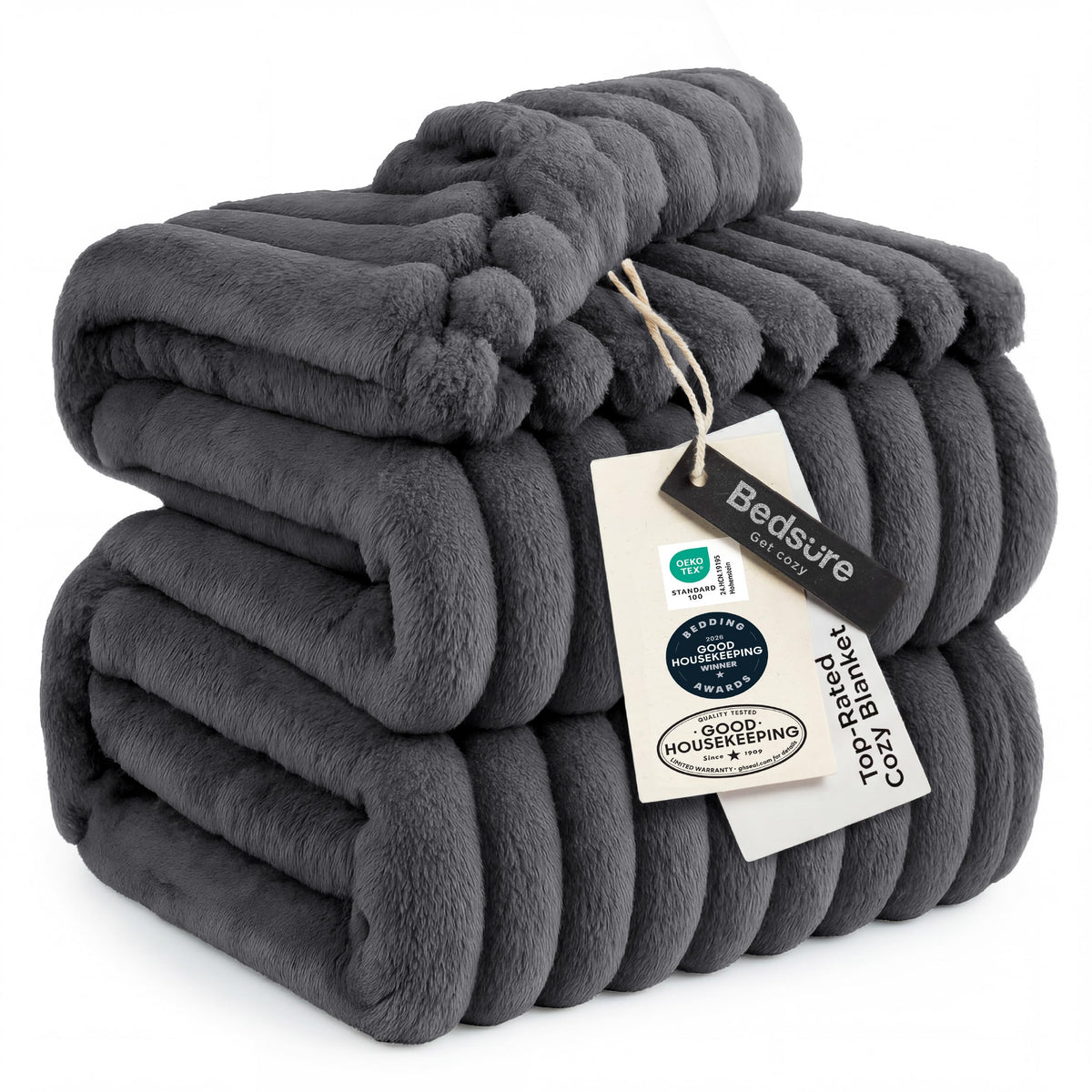 Bedsure Soft Cal Size Blanket for Bed Beige 102"x96"
