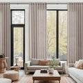 Brownish Grey Linen Curtains for Living Room Extra Long 126 Inches Long Back Tab Light Filtering Semi Sheer Curtain Modern Farmhouse Decor Floor to Ceiling High Window for Bedroom 52x126, 2 Panels