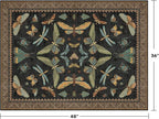 Hazo Haus Black Front Door Mat Indoor Entrance Non Slip Washable - 3x4 Throw Rug for Kitchen, Mudroom, Bedroom Bedside, Insect Boho Vintage Aesthetic Décor