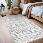2x4 Washable Entryway Runner Rug: Moroccan Small Area Rug Soft Non Slip Door Mat for Hallway Low Pile Thin Stain Resistant Floor Carpet for Kitchen Bedroom Bathroom Bedside Indoor(2x4,Grey)
