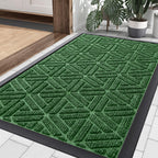 Smiry Front Door Mat Outside Entrance, Low Profile Rubber Doormat, 29.5x17