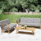 Smiry Printed Couch Cushion Covers, Stretch Soft Couch Covers for Sofa, Washable Non-Slip Sofa Slipcover Furniture Protector for Indoor and Outdoor (Medium,Grey and Black)