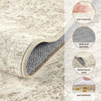 UERMEI 10x12 Area Rug Living Room Rugs - Washable Neutral Modern Abstract Soft Thin Rug Indoor Floor No Slip Rug Carpet for Bedroom Under Dining Table Home Office Decor - Beige/Brown