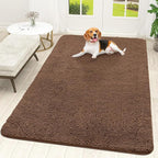 OLANLY Dog Door Mat for Muddy Paws 70x46, Absorbs Moisture and Dirt, Absorbent Non-Slip Washable Doormat, Quick Dry Chenille Mud Mat for Dogs, Entry Indoor Entryway Carpet for Inside Floor, Mocha