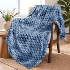 Exclusivo Mezcla 3D Fleece King Size Blanket for Bed, Burnt Orange