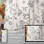 jinchan Vintage Floral Linen Curtains 102 Long for Living Room 2 Panels
