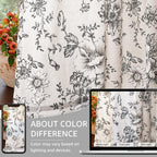 jinchan Vintage Floral Linen Curtains 102 Long for Living Room 2 Panels