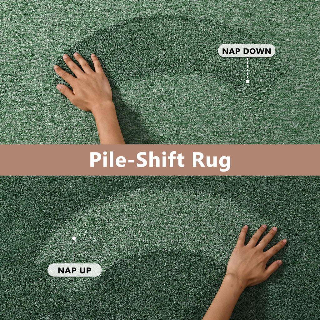 5x7 Green/White Area Rug Non-Slip Washable Soft for Living Room Bedroom