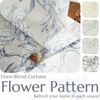 jinchan Floral Curtains 108 Inch Length Blue Flower Linen Farmhouse Curtain for Living Room French Country Vintage Curtain Rod Pocket Curtains Set 2 Panels Blue Floral Printed