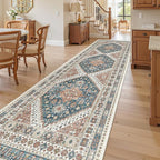 Madane Hallway Runner Rug 3x10 Washable Kitchen Runners 10ft, Navy Blue