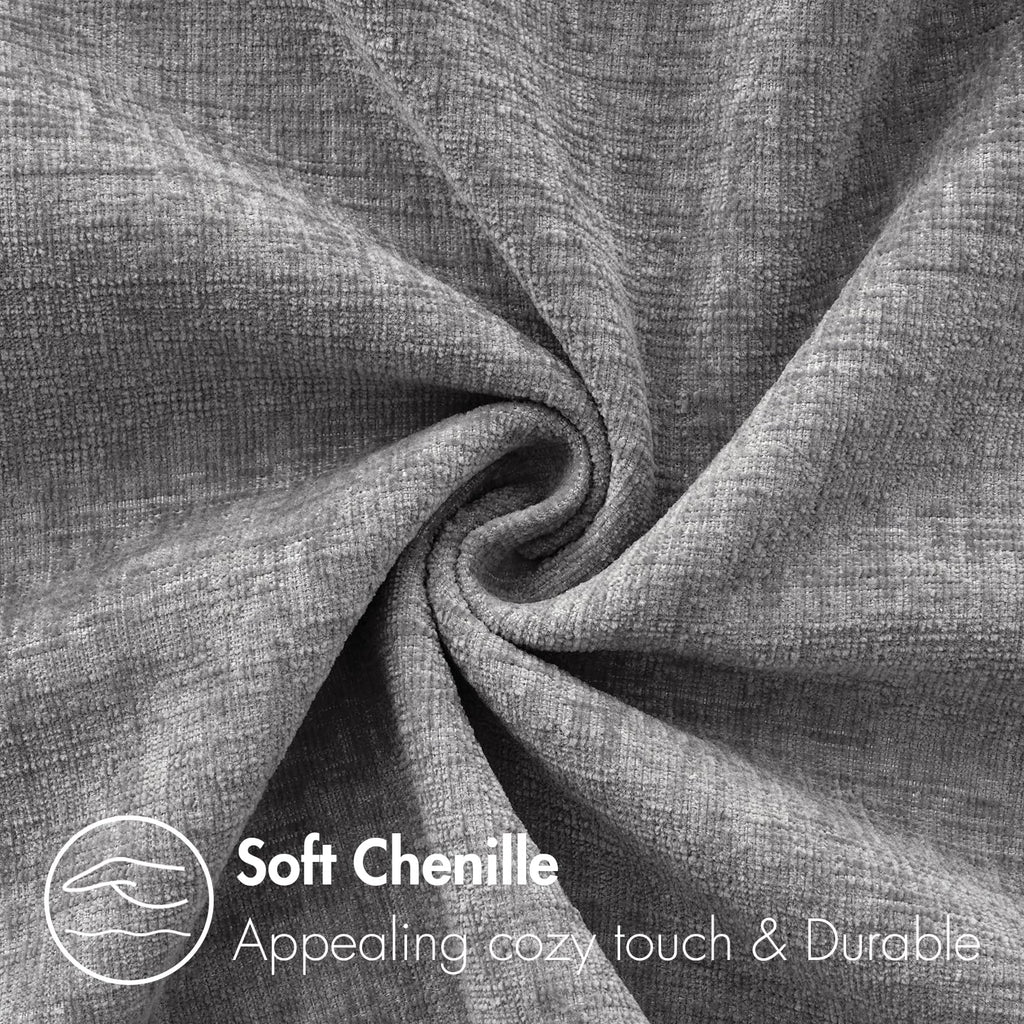 MIULEE Soft Chenille Throw Pillow Covers Dark Gray 18x18 Inch Pack of 2