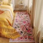 Rugcomf Runner Rug for Hallways Kitchen Rug Non Slip 2'x 6' Washable Rugs with Rubber Backing Soft Floral Carpet Runner for Hallways, Kitchen, Laundry, Bedroom, Bathroom(Pink)