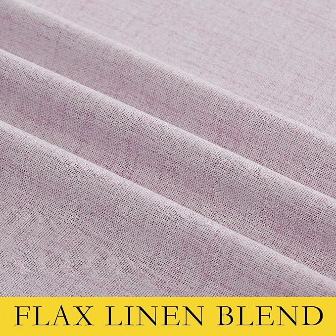 NICETOWN Pink Vintage Linen 100% Blackout Curtains for Classroom, Thermal Insulated Curtains 63" Long, Noise Reducing Window Treatment Drapes for Gym Room, 42" Wide Per Panel, Set of 2