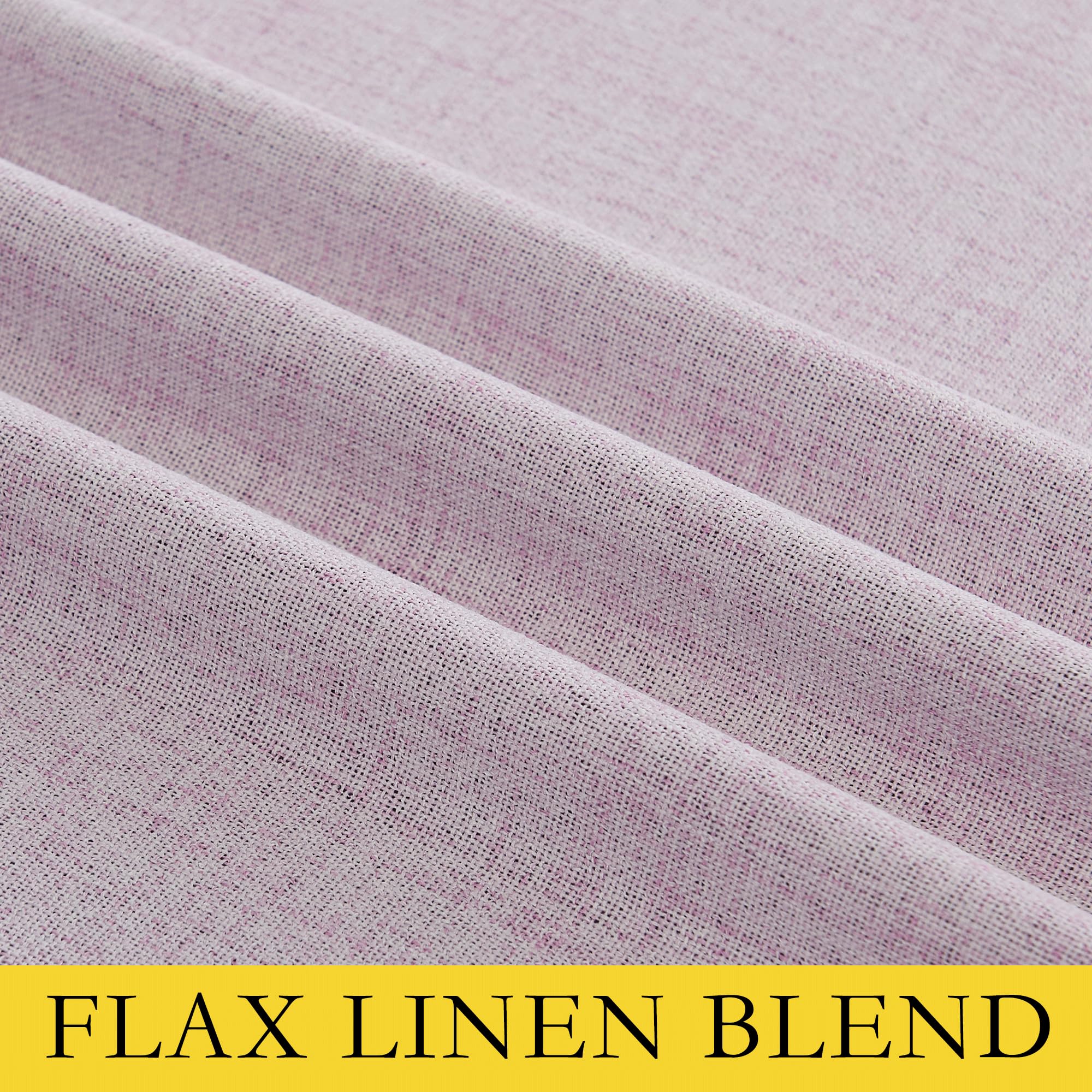 NICETOWN Pink Vintage Linen 100% Blackout Curtains for Living Room, Thermal Insulated Curtains 108“ Long, Noise Reducing Window Treatment Drapes for Home Office, 62" Wide Per Panel, Set of 2