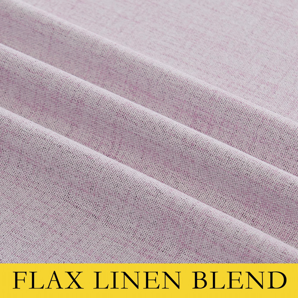 NICETOWN Pink Vintage Linen 100% Blackout Curtains for Living Room, Thermal Insulated Curtains 90" Long, Noise Reducing Window Treatment Drapes for Home Cinema, 52" Wide Per Panel, Set of 2