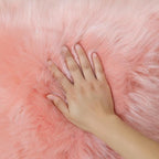 linmopm Faux Fur Rug Sheepskin Shag Fluffy Fuzzy 6x9 ft Pink Rugs for Bedroom Bedside Bed Floor Living Room Plush Rectangle High-Density Cushion Carpet Super Sofa Cover