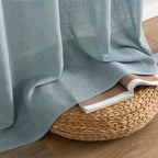 MIULEE Dusty Blue Linen Curtains 52x108 Inch Long Soft Thick Linen Textured