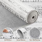 Nakagishi Boho 6x9 Area Rug Living Room Rugs Machine Washable Gray