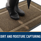 OLANLY Front Door Mat Outside 47x30, All-Season Heavy-Duty Rubber Doormat