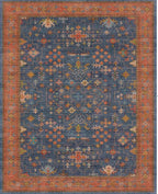 Hazo Haus Washable 3x8 Long Runner for Wide Kitchen Floor - Navy Blue 8ft Hallway Runner Rug, Pet Friendly Waterproof Non Slip with Rubber Backing, Stain Resistant Area Rug