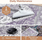 OPPODREAM Soft Area Rugs 5x7, 5x7 Washable Rug with Non Slip Backing, 5 x 7 Faux Cashmere Low-Pile Carpet, Purple
