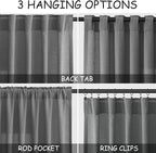 Dark Grey Linen Curtains 100 Inches Long for Bedroom Back Tab Light Filtering Privacy Sheer Curtains Modern Farmhouse Coastal Decor Cotton Textured Curtain for Living Room 2 Panel Set