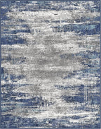 BEIMO Area Rugs 8x10 for Living Room Bedroom, Modern Abstract Machine Washable Rug, Large Soft Low Pile Floor Cover with Non Slip Backing for Dining Room, Navy Blue Gray