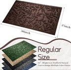Coffee Brown Leaves Fall Outdoor Indoor Entrance Doormats, Absorbent Durable Heavy Duty Welcome Front Door Mat,Thick Natural Rubber Back,Easy Clean Entryway Mat 17x30 Inch, Low Profile