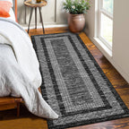 GarveeHome 2x6 Modern Bordered Runner Rug Soft Non Slip Washable Floor Carpet