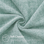 MIULEE Pack of 2 Couch Throw Pillow Covers 20x20 Inch Soft Aqua Green Chenille Pillow Covers for Sofa Living Room Spring Home Decor Couch Solid Dyed Cases