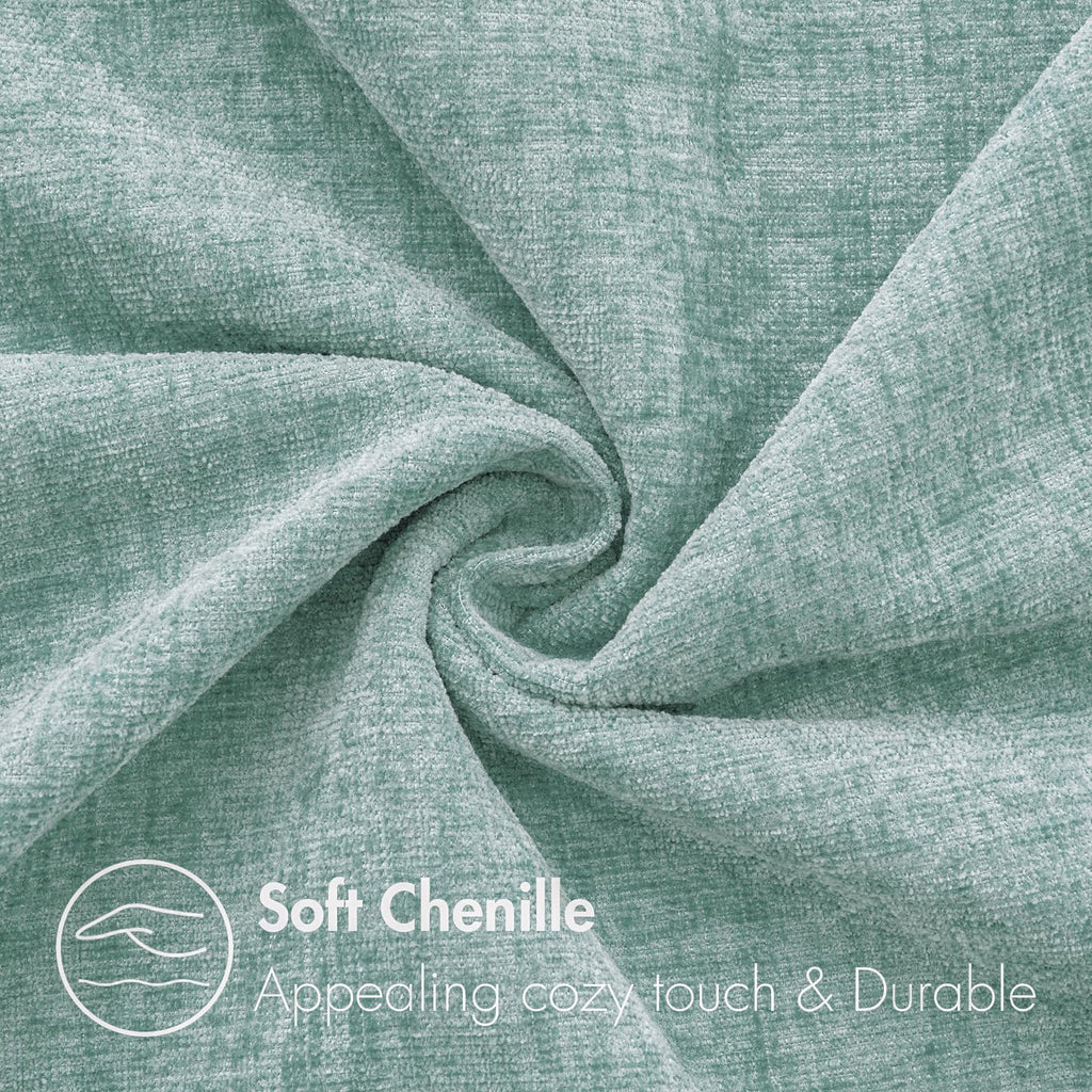 MIULEE Soft Chenille Throw Pillow Covers Aqua Green 18x18 Inch Pack of 2