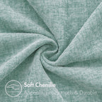 MIULEE Soft Chenille Throw Pillow Covers Aqua Green 18x18 Inch Pack of 2